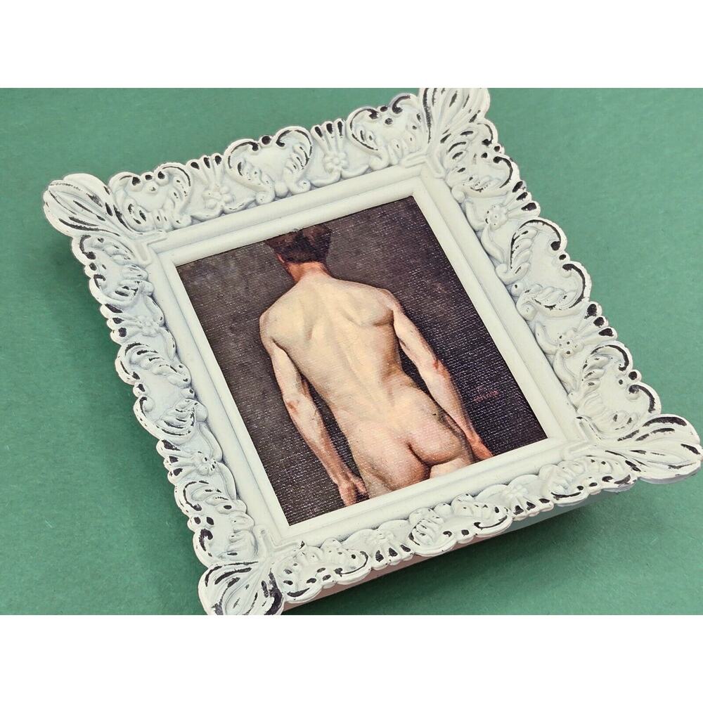 Académie Masculine by Albert Edelfelt - Mini Antique Canvas Painting Framed Art